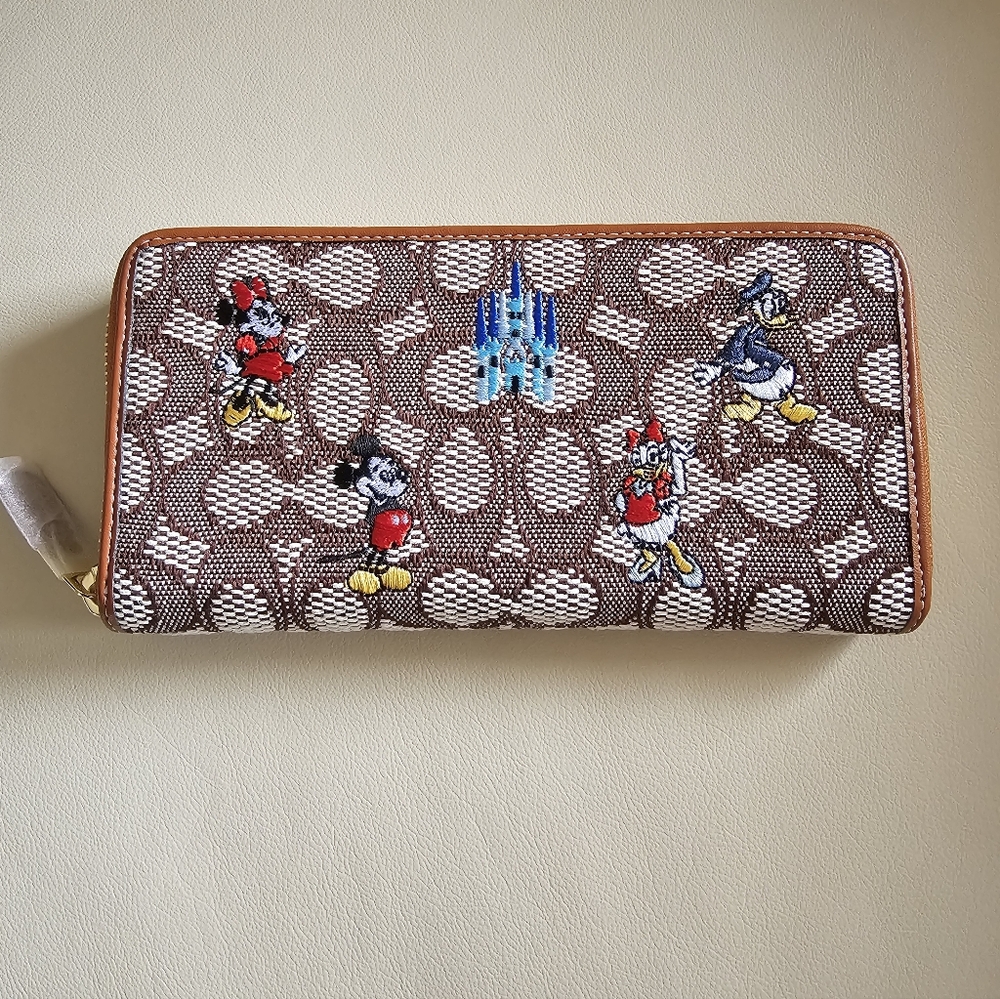 COACH DISNEY X LONG ZIP AROUND WALLET